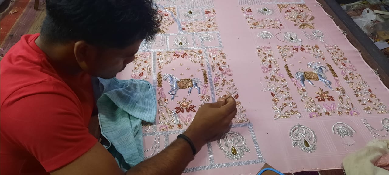 Farrukhabad Zardosi Hand Embroidery